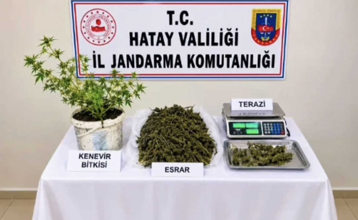 Hatay Kumlu'da jandarma operasyonunda 3.578 gram yasaklı madde ele geçirildi