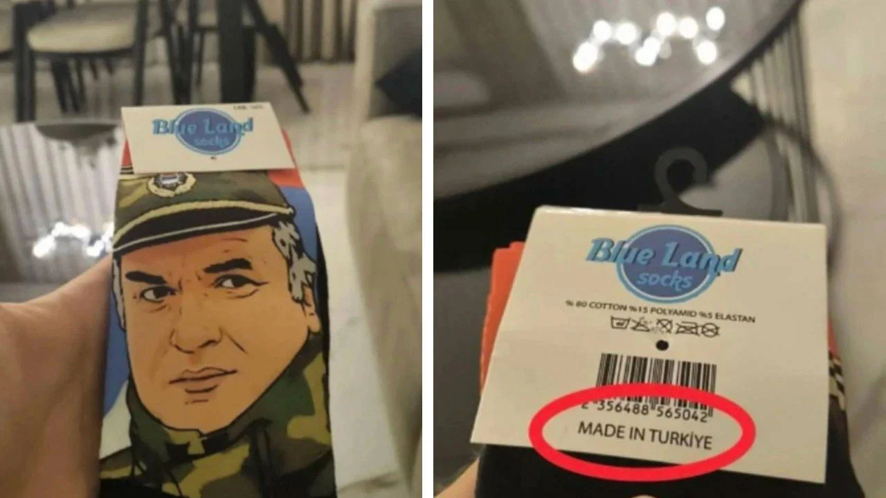 'Made in Türkiye' yazıyordu: Bosna Kasabı Mladić’in görseli bulunan çorap için soruşturma