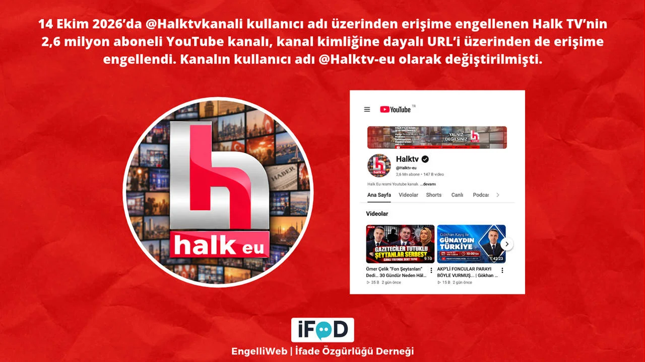 Halk TV'nin YouTube kanalına bir erişim engeli daha