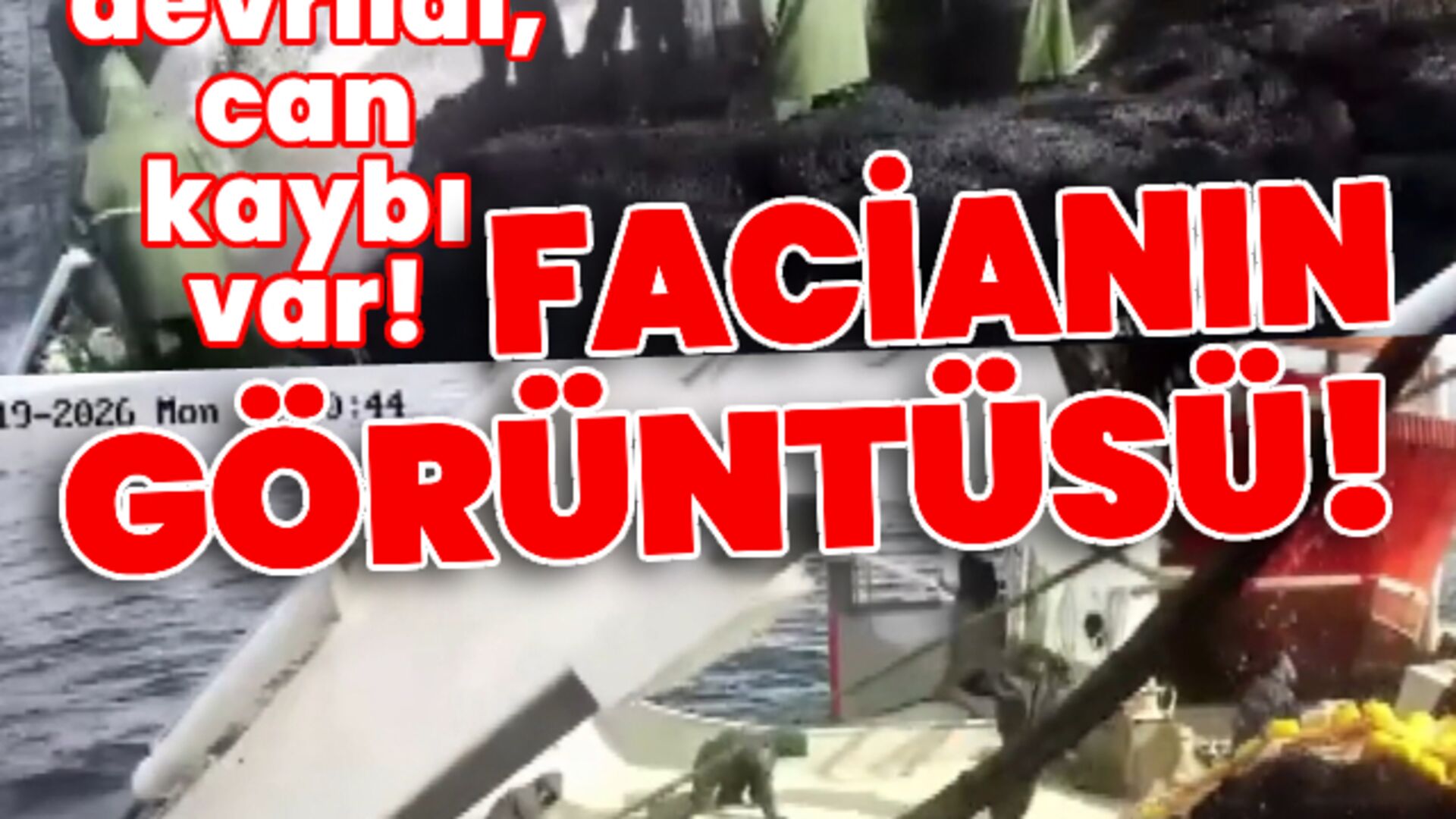Teknede facia anları! Vinç devrildi!
