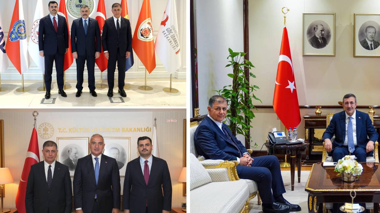 AKP'li belediye başkanı Cemil Tugay bakanlarla ve cumhurbaşkanı yardımcısıyla görüştü