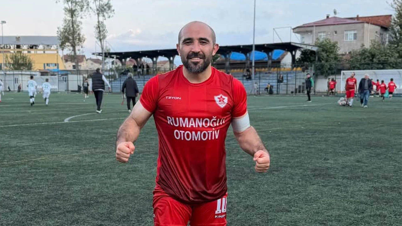 Amatör futbolcu golünü 11 takla ile kutladı
