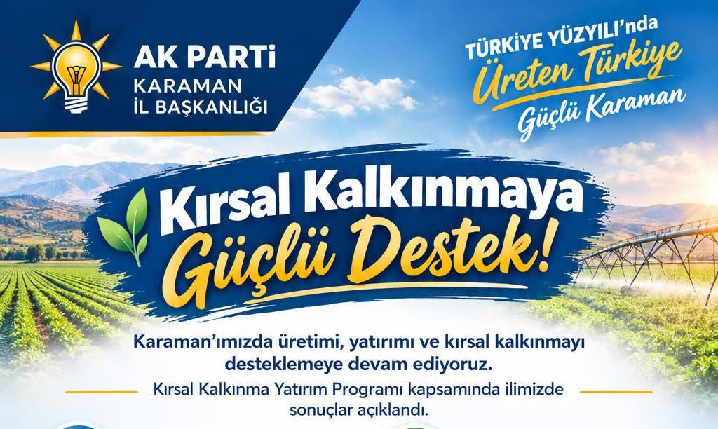 Karaman’a 156,6 Milyon TL’lik Hibe Desteği
