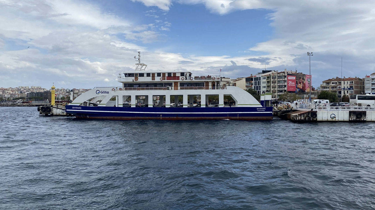 Kabatepe-Gökçeada hattında çok sayıda feribot seferi iptal edildi