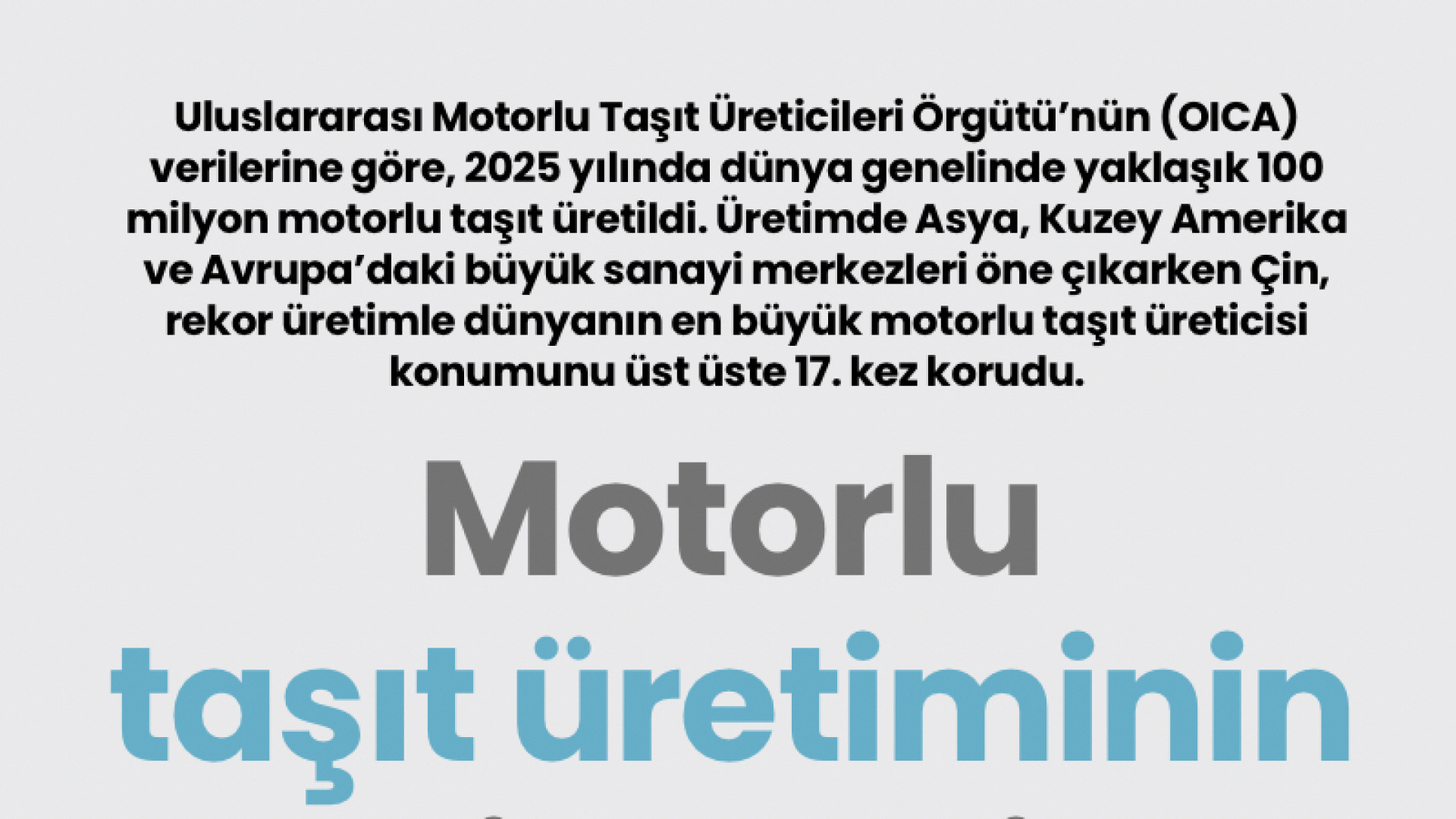 Motorlu taşıt üretiminin liderleri
