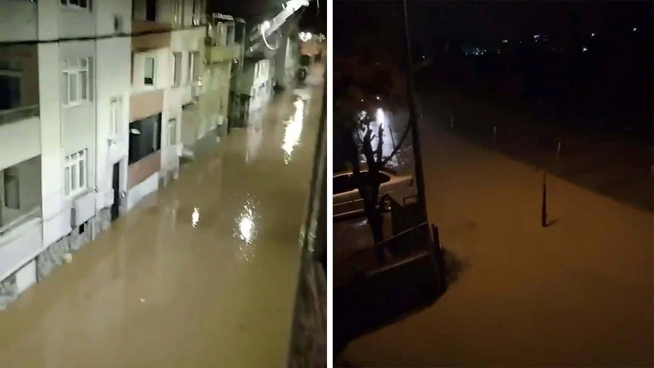 Çanakkale'de sağanak: Biga'da caddeler su altına kaldı