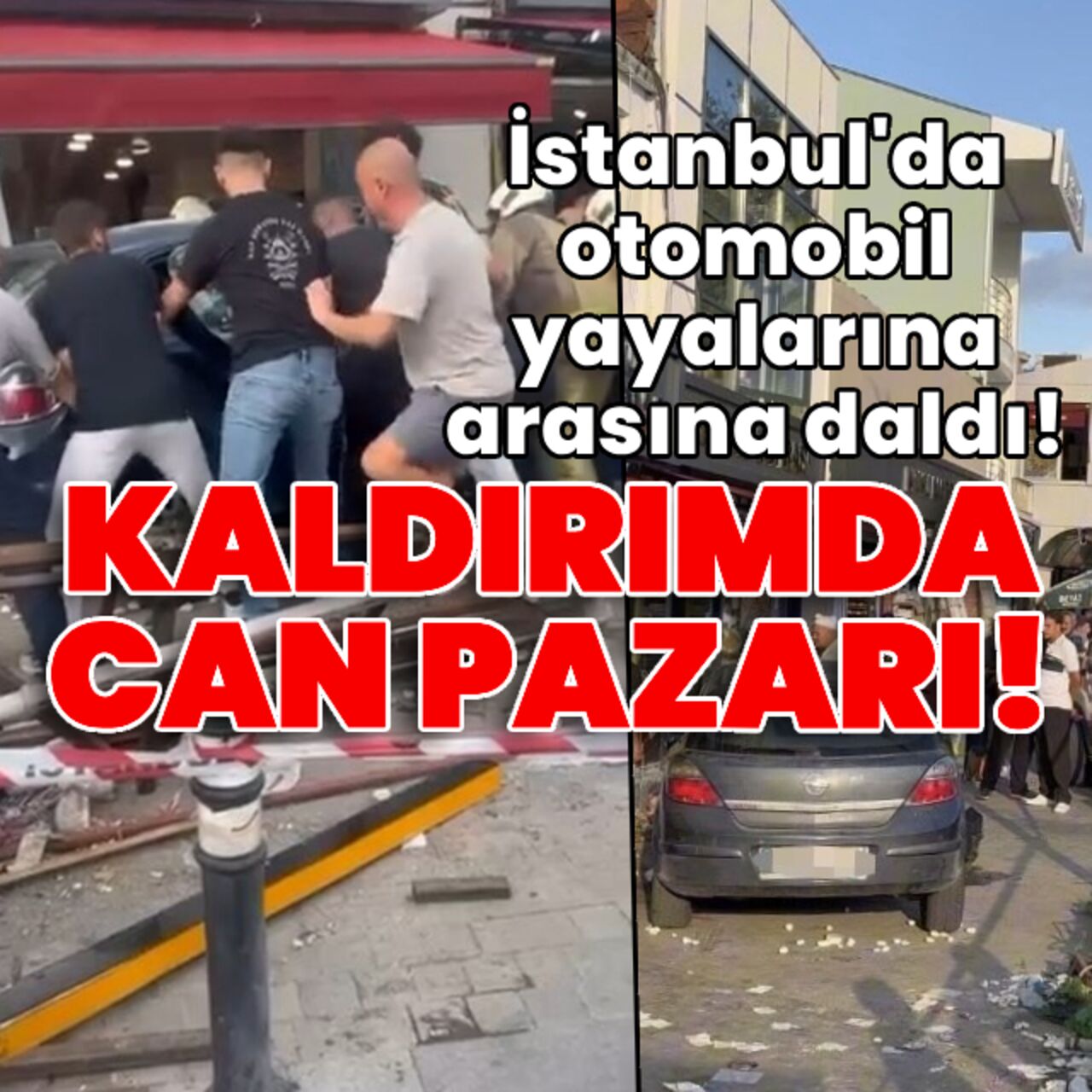 İstanbul'da otomobil yayalarına arasına daldı!