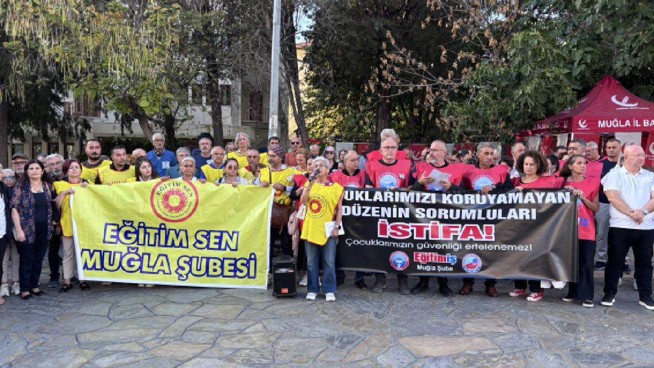 Muğla’da eğitimciler sokakta: Güvenli okul, güvenli gelecek