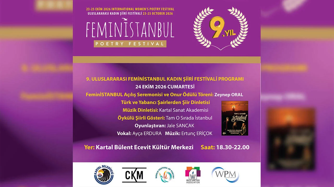 9. Uluslararası FeminİSTANBUL Kadın Şiiri Festivali Kartal’da başlıyor