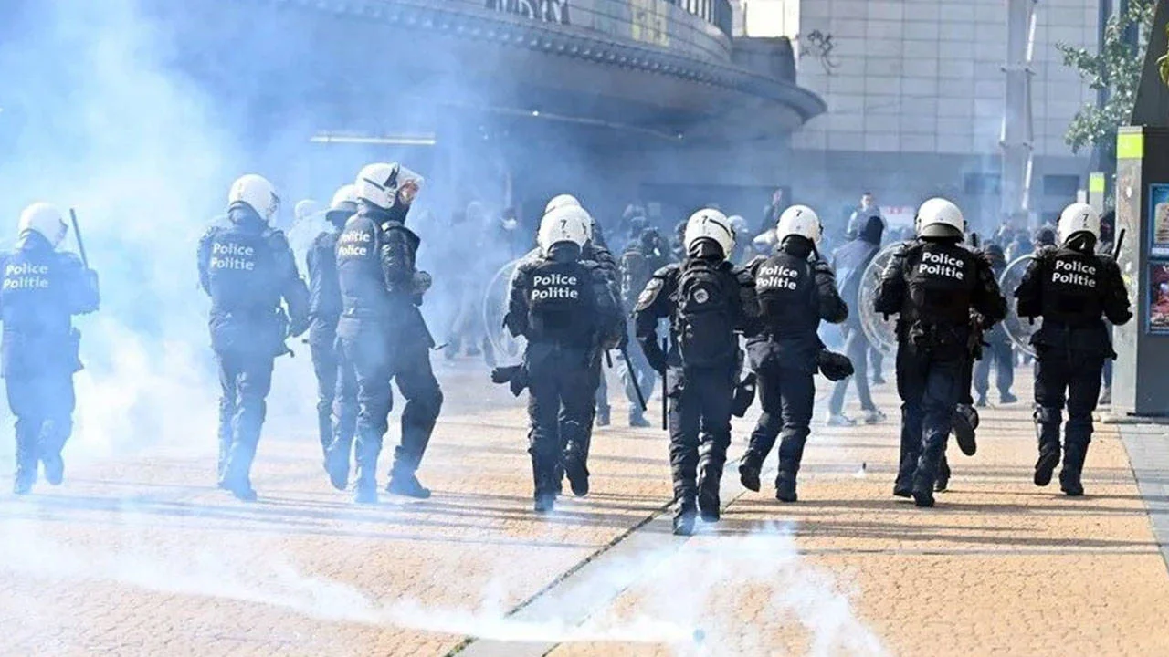 Avrupa'da eylemler sürüyor: Belçika'da 45 kişi gözaltına alındı