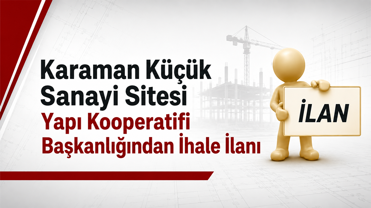 Karaman Küçük Sanayi Sitesi Yapı Kooperatifi Başkanlığından İhale İlanı