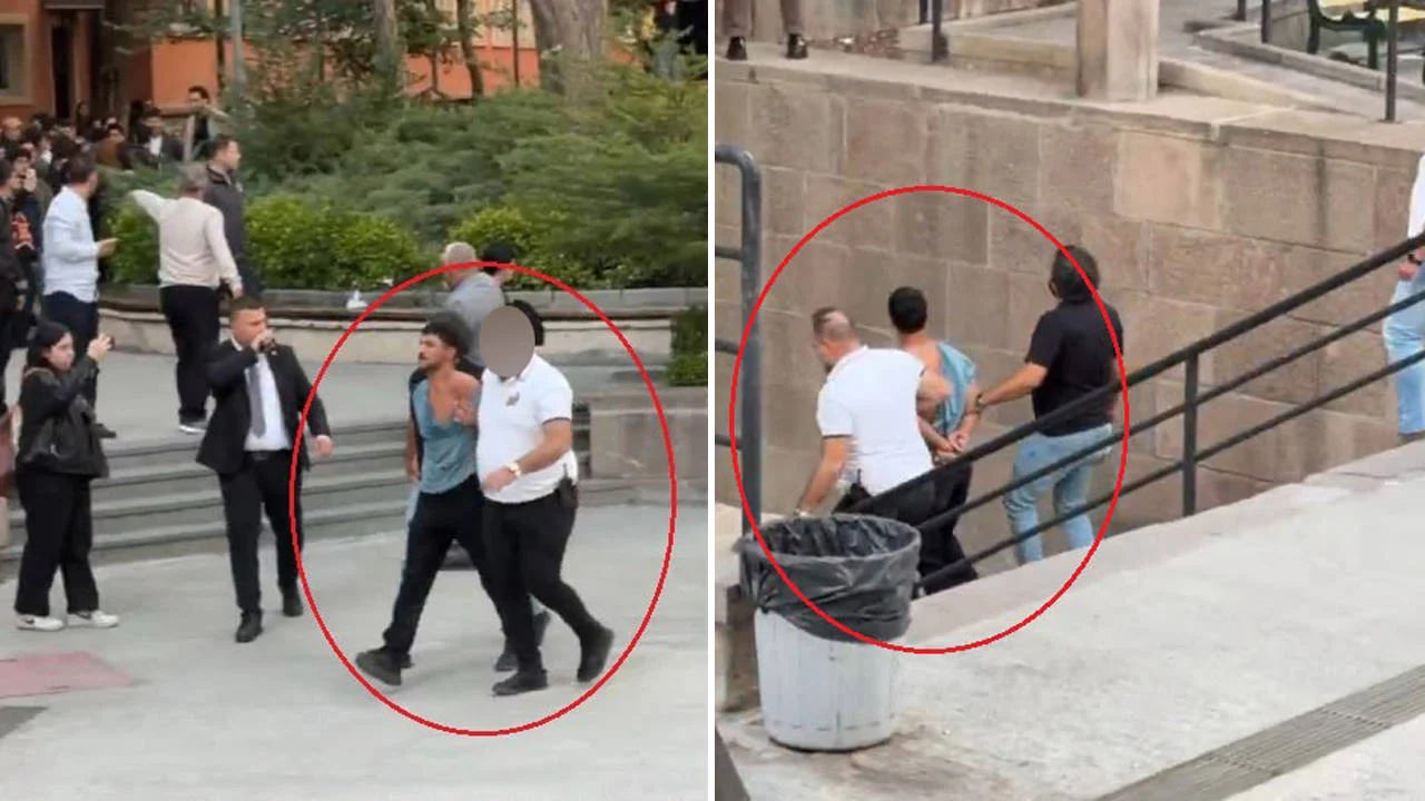 Ceza yazmak için ters kelepçe taktılar