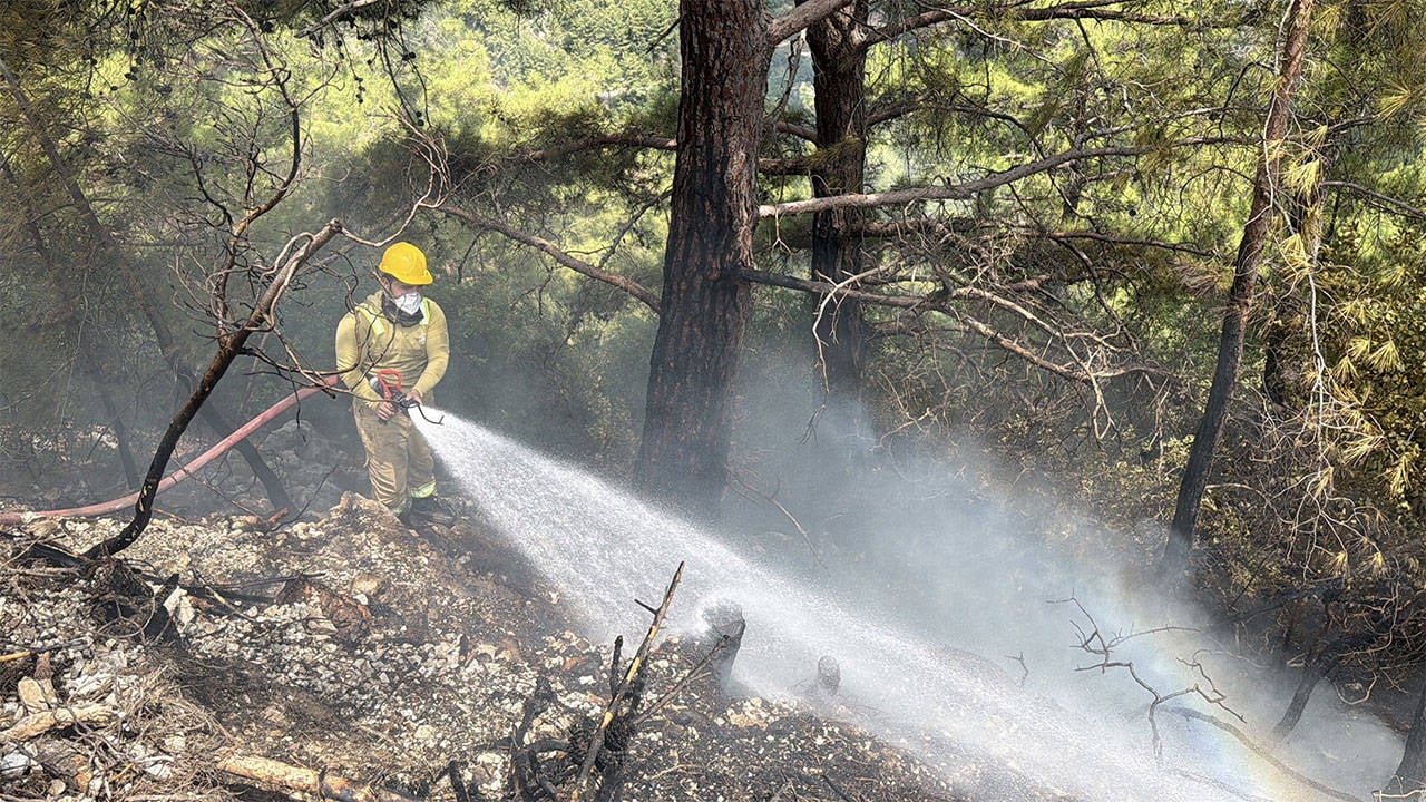 Alanya'da ormanlık alandaki yangın söndürüldü