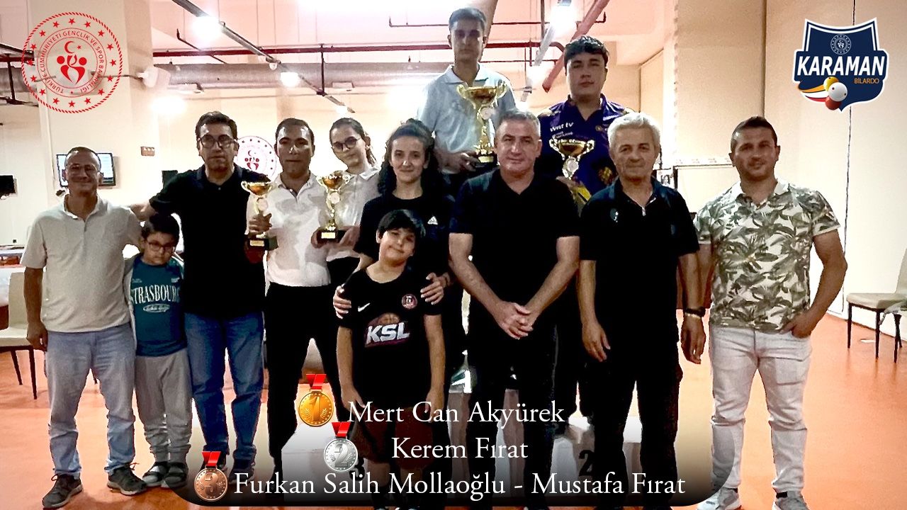Karaman’da 8 Top Bilardo İl Birinciliği Tamamlandı