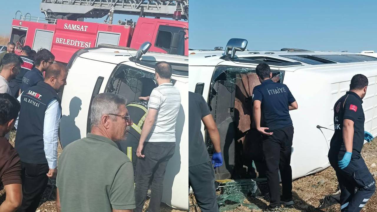 Adıyaman'da minibüs devrildi: 12 yaralı