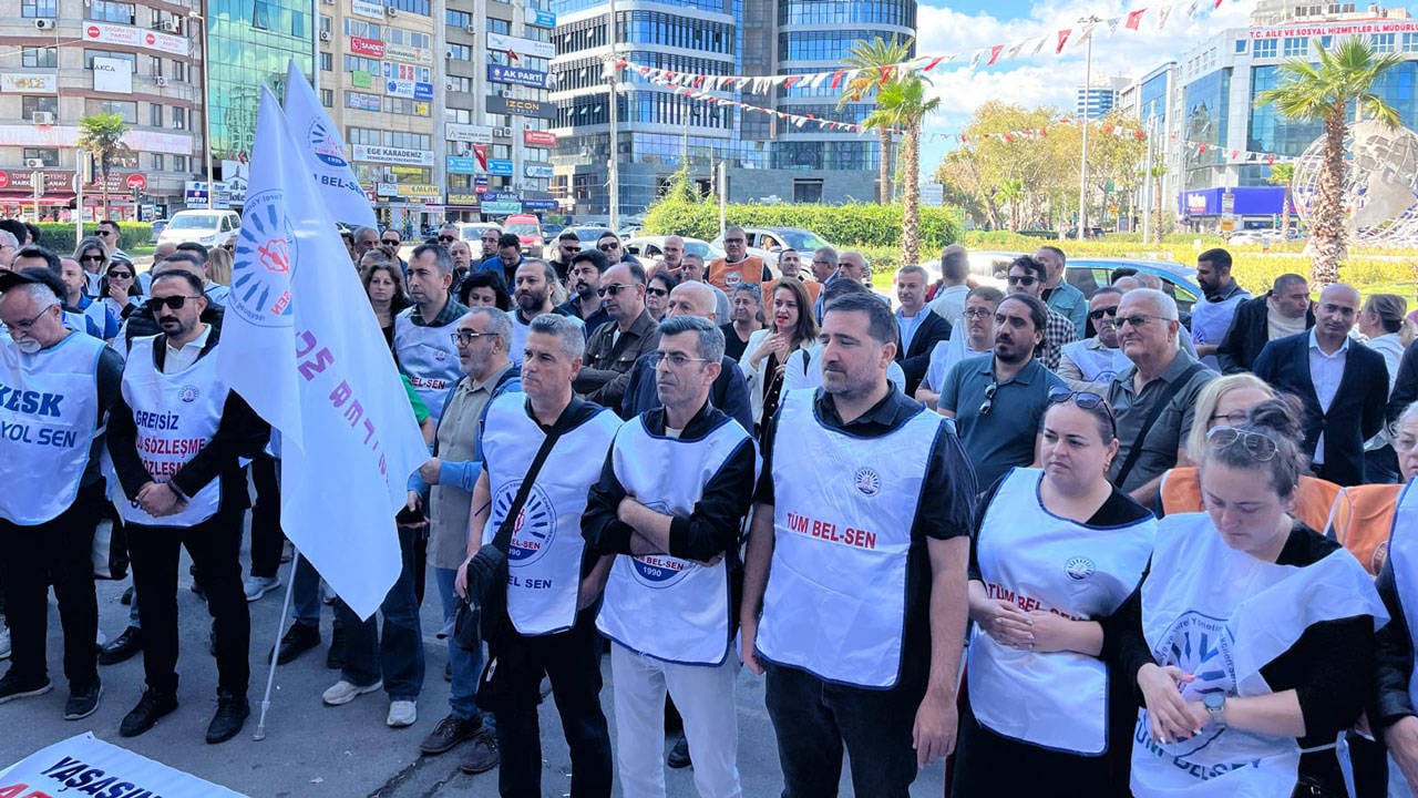 Konak’ta emekçilerden sürgün baskısına tepki: "Hakkımız bütçede kalan artık para değildir"