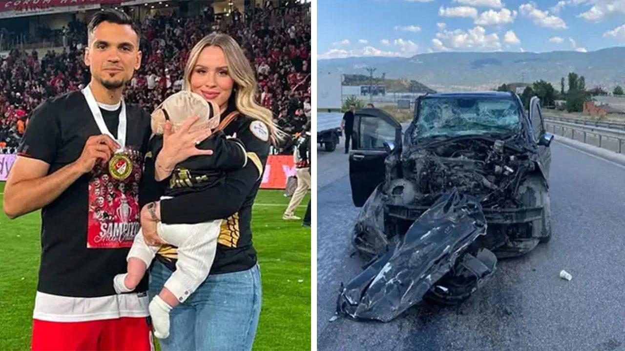 Çorum FK futbolcusu Atakan Akkaynak ve ailesi kaza geçirdi