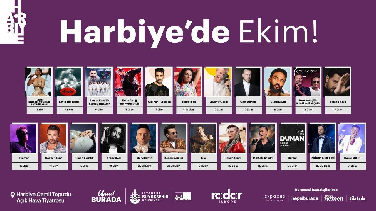 Harbiye Açık Hava'da ekim programı belli oldu