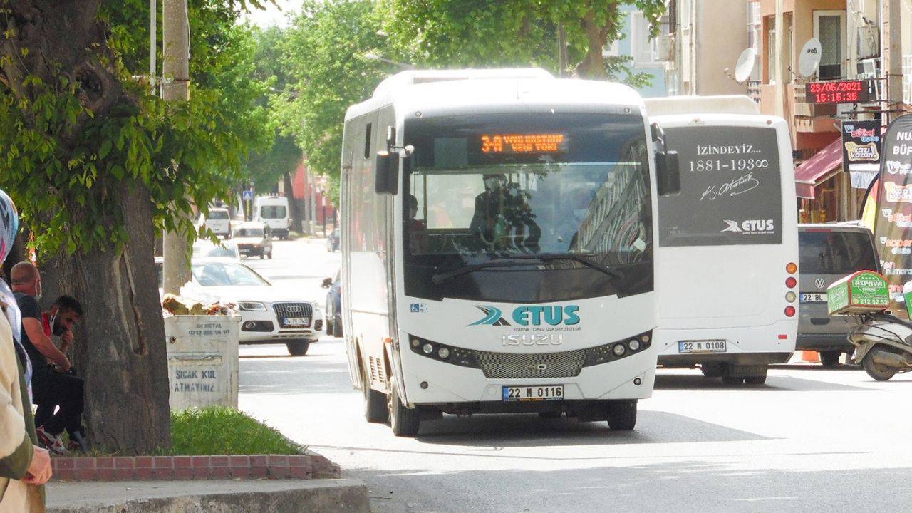 Edirne'de toplu ulaşıma zam