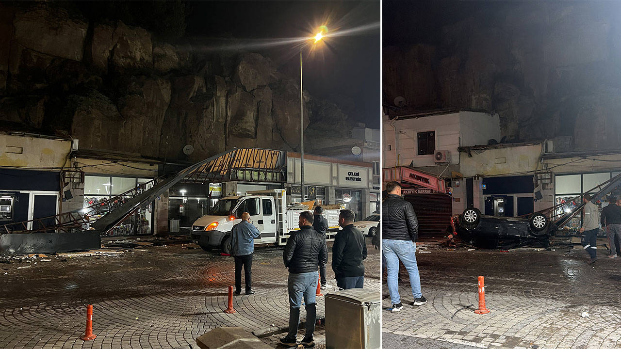 Kayseri’de otomobil 50 metre yükseklikten düştü: Sürücü yaralandı