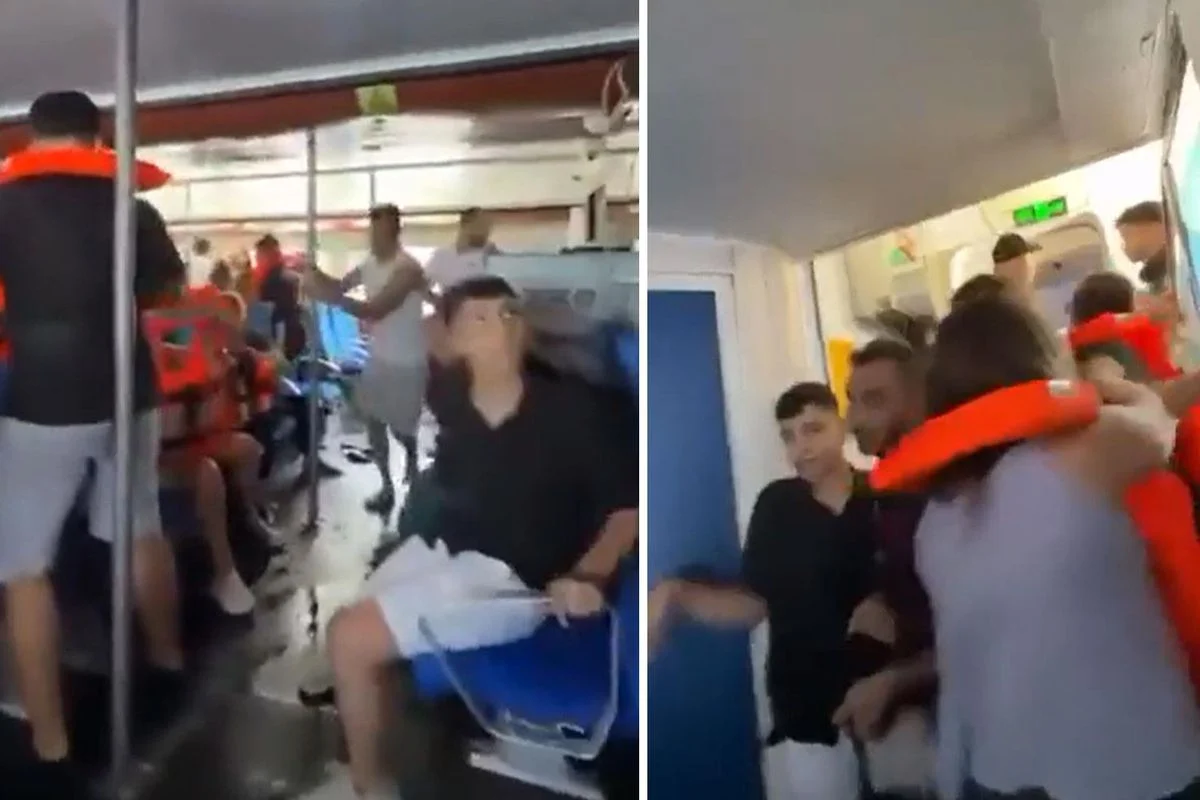 Girne açıklarında batan gemideki son anlar kamerada