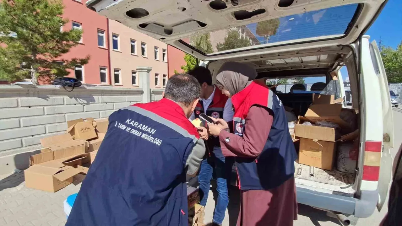 Karaman’da "Gıda Güvenliği-1 Operasyonu": Etiketsiz ve bandrolsüz ürünler ele geçirildi
