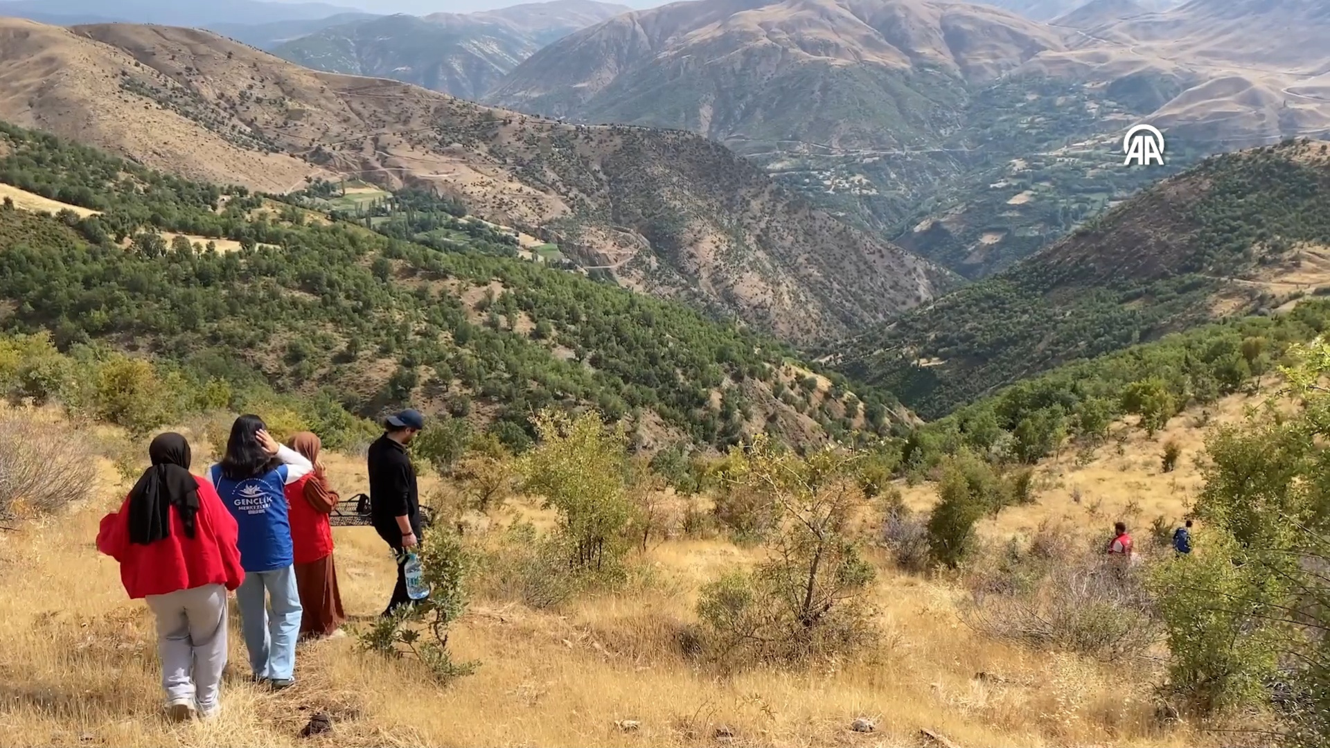 Yaşlı çiftin üzüm hasadını gençler yaptı