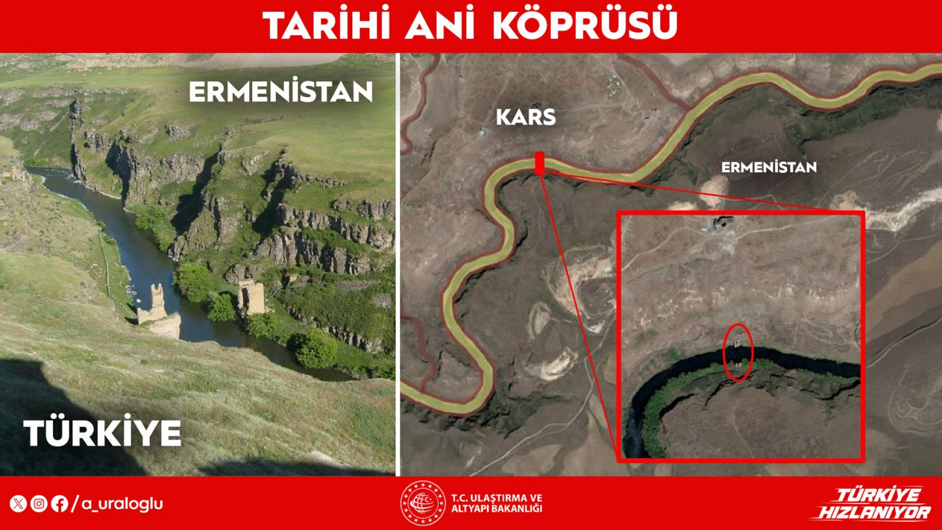 Tarihi Ani Köprüsü yeniden inşa ediliyor