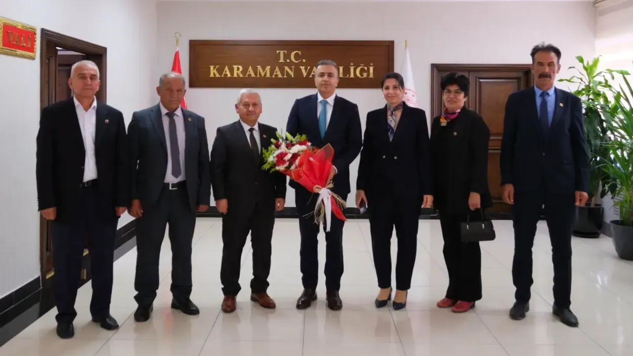 Karaman’da Muhtarlardan Vali Hayrettin Çiçek’e Ziyaret