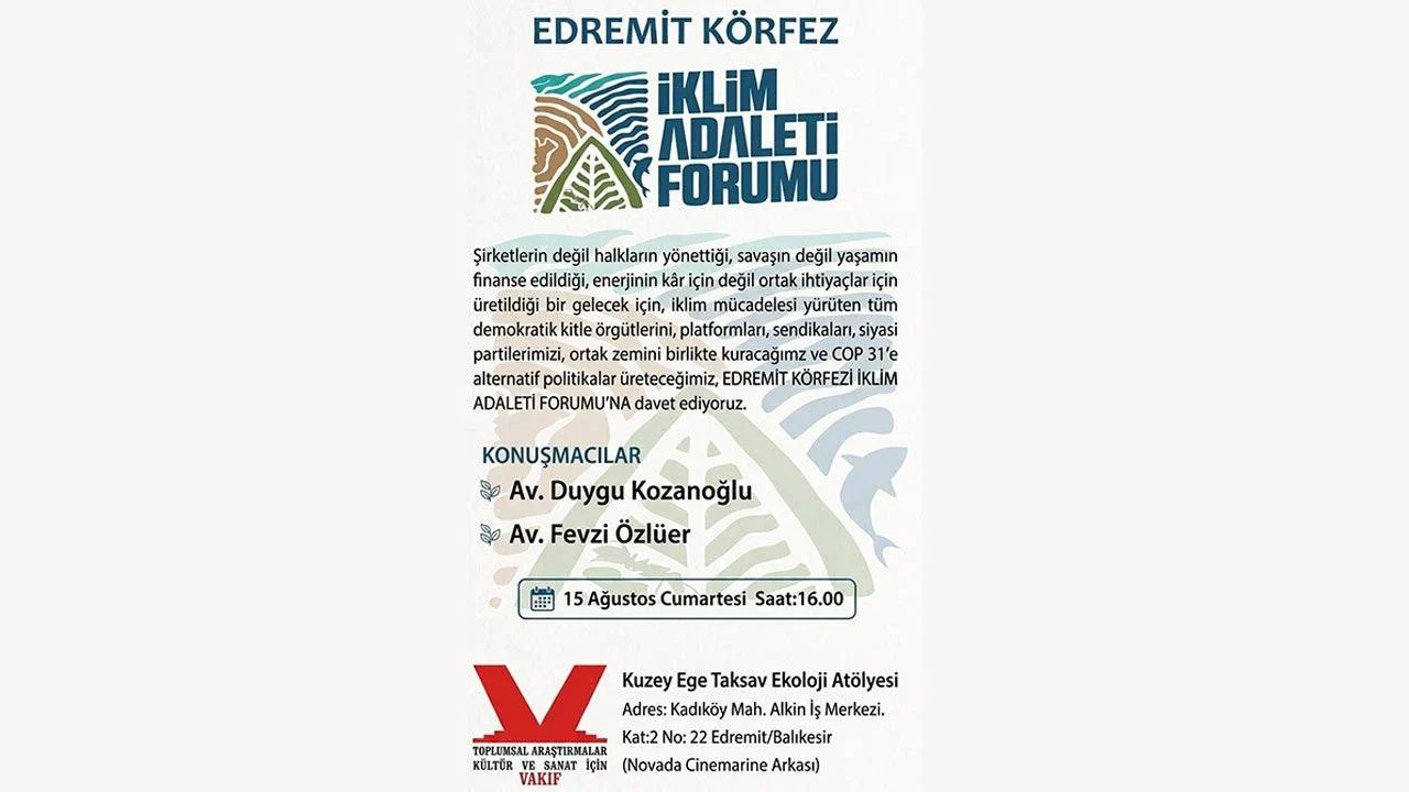 Edremit Körfezi’nde “İklim Adaleti Forumu” düzenlenecek