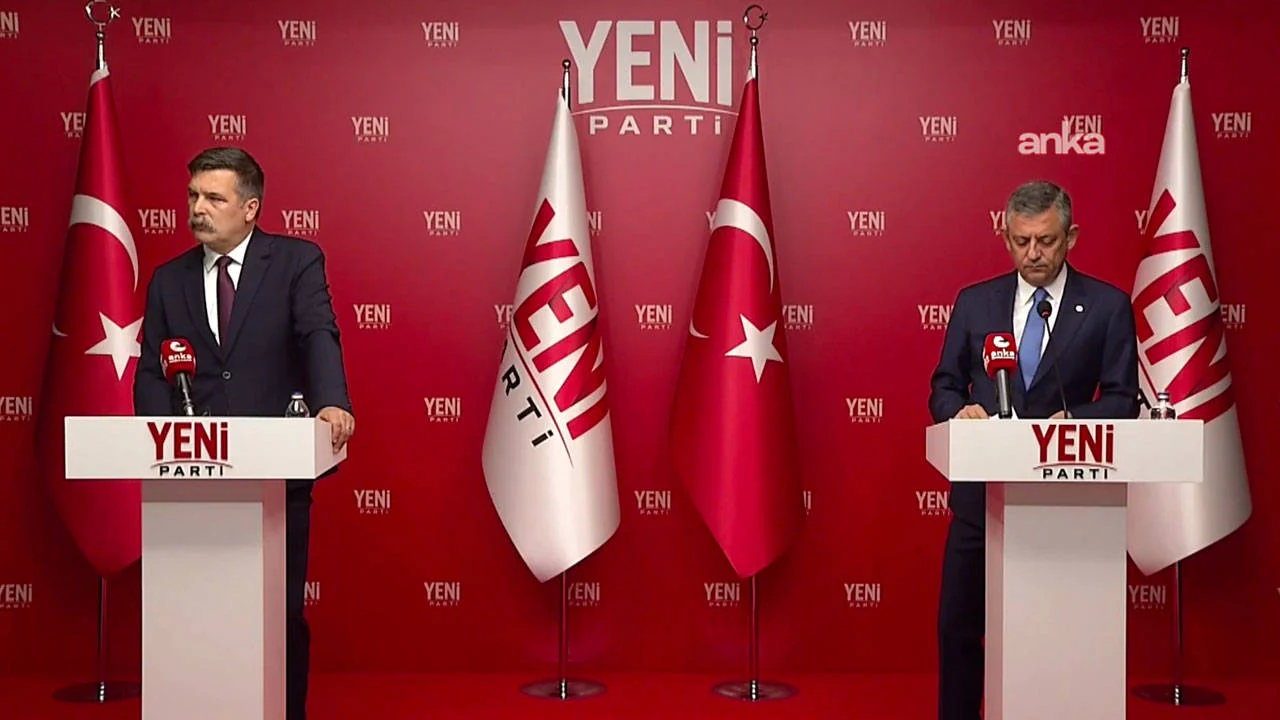 Özgür Özel ve Erkan Baş, ortak basın toplantısında konuşuyor